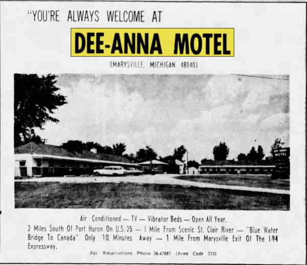 Dee-Anna Motel - June 1966 Ad (newer photo)
